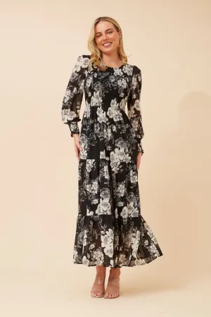 Reversible-Style Modest Light SHERRY FLORAL MAXI DRESS