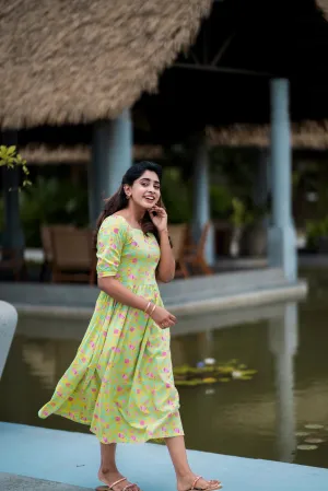 Shirred-Detail Meadow Floral