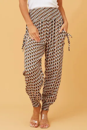 Flexible Comfort Stay Flexible ABSTRACT PRINT BOHO HAREM PANTS
