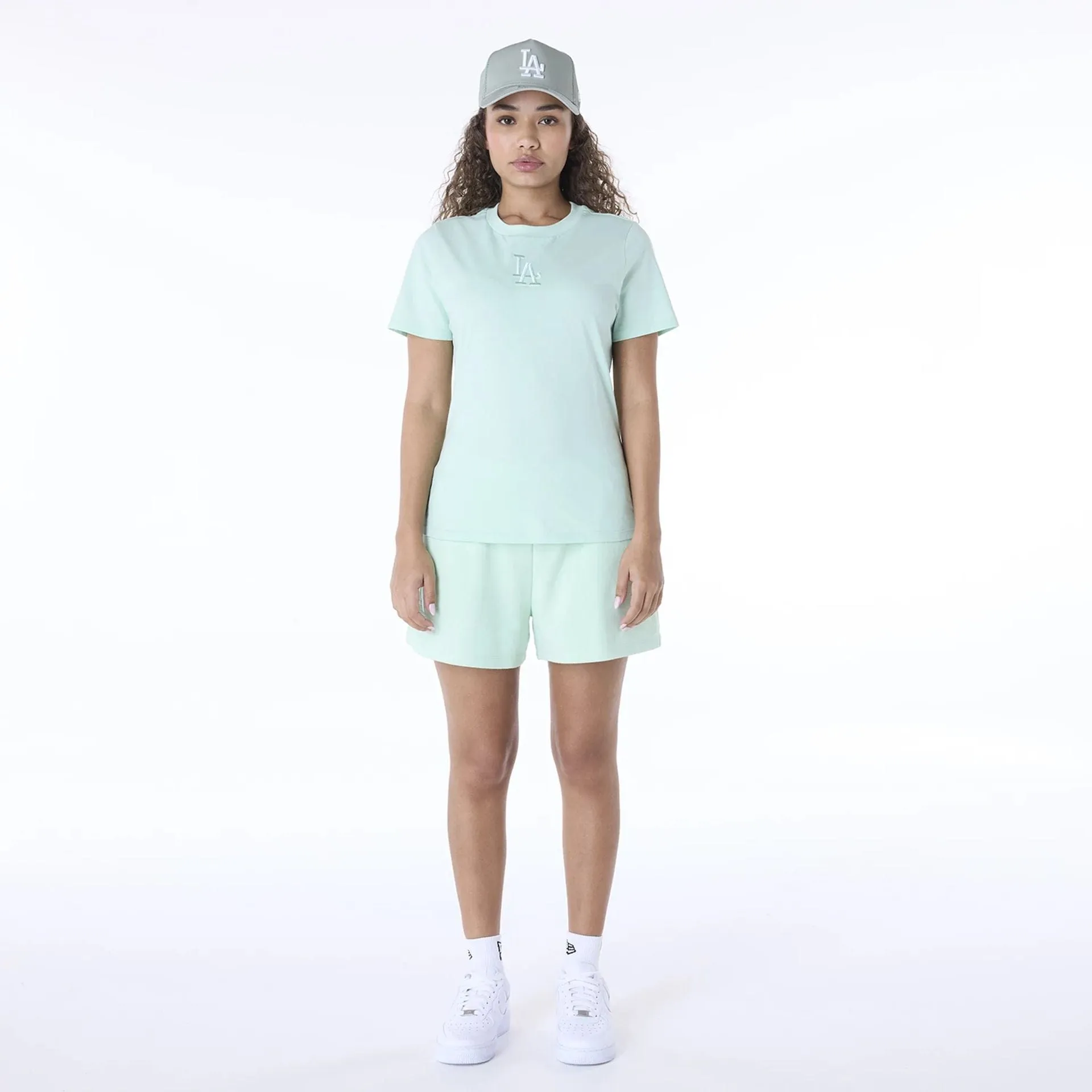 LA Dodgers Womens MLB League Essential Pastel Green T-Shirt Soft Design