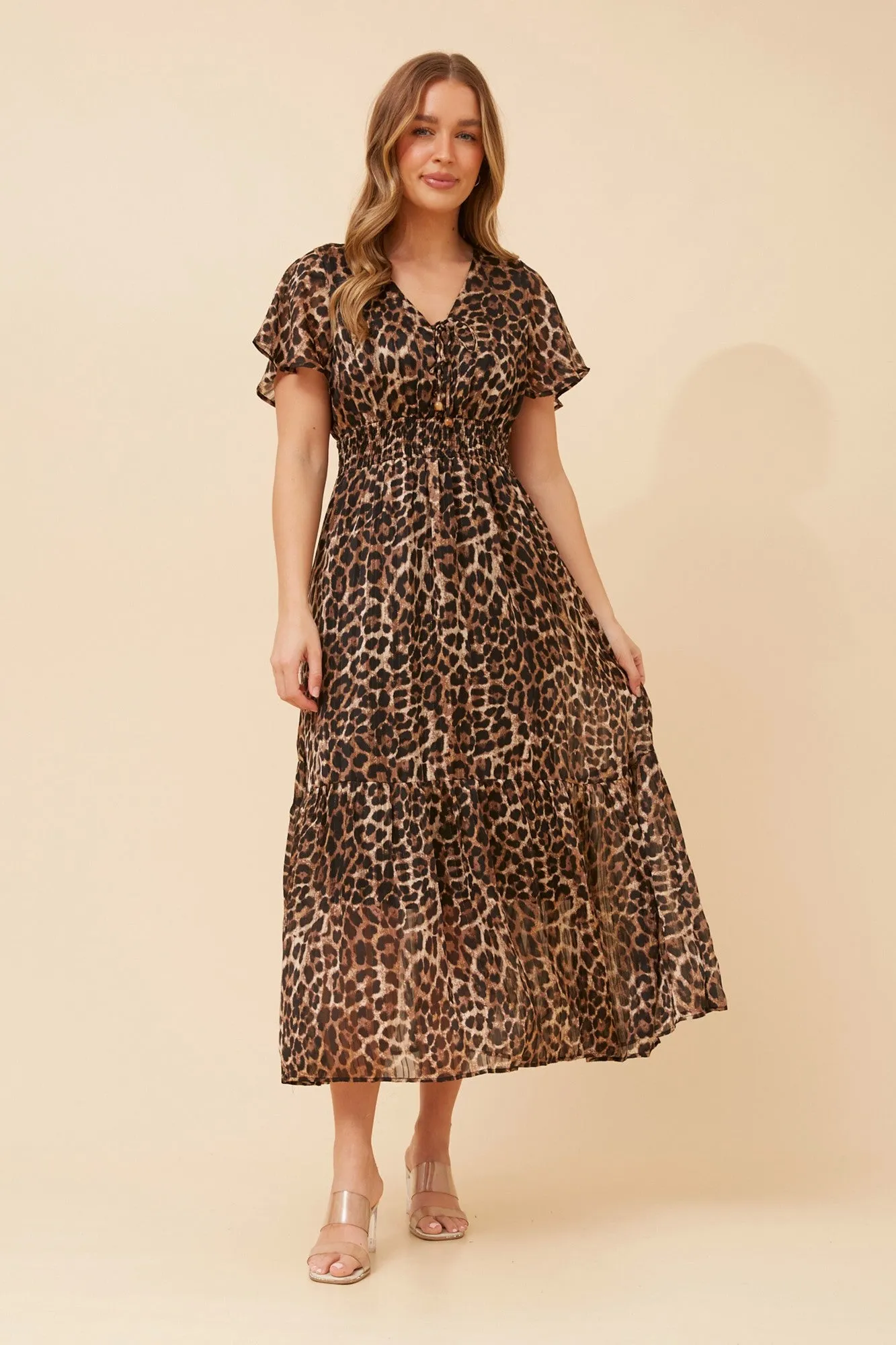 Cozy Layers City Mood SOREN ANIMAL PRINT MAXI DRESS