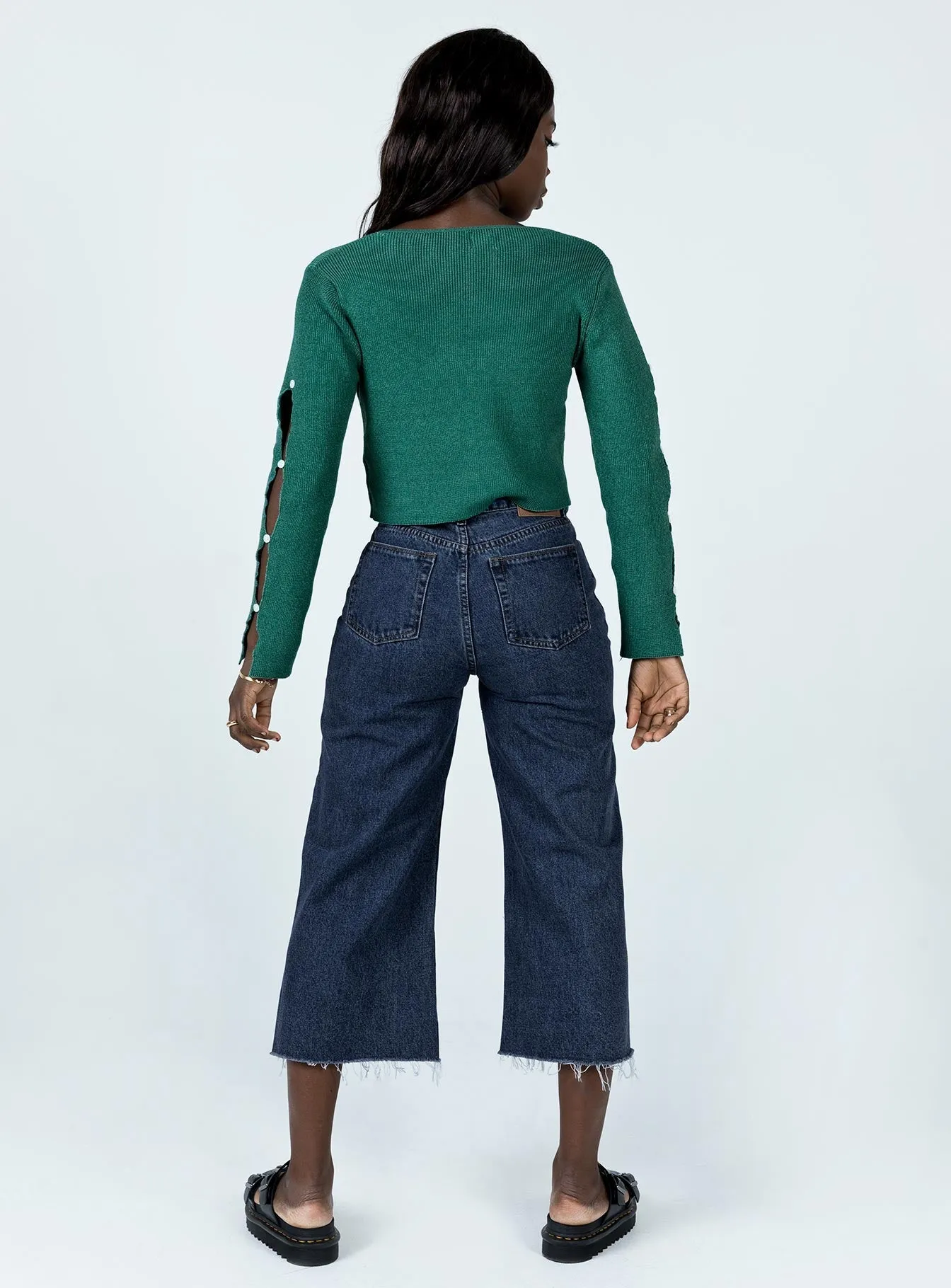 Colorfast Dyeing Method Andalusia Wide Leg Denim Jeans