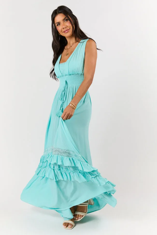 Chic Harmony Lucky To Have You Light Blue Sleeveless Maxi Dress SALE