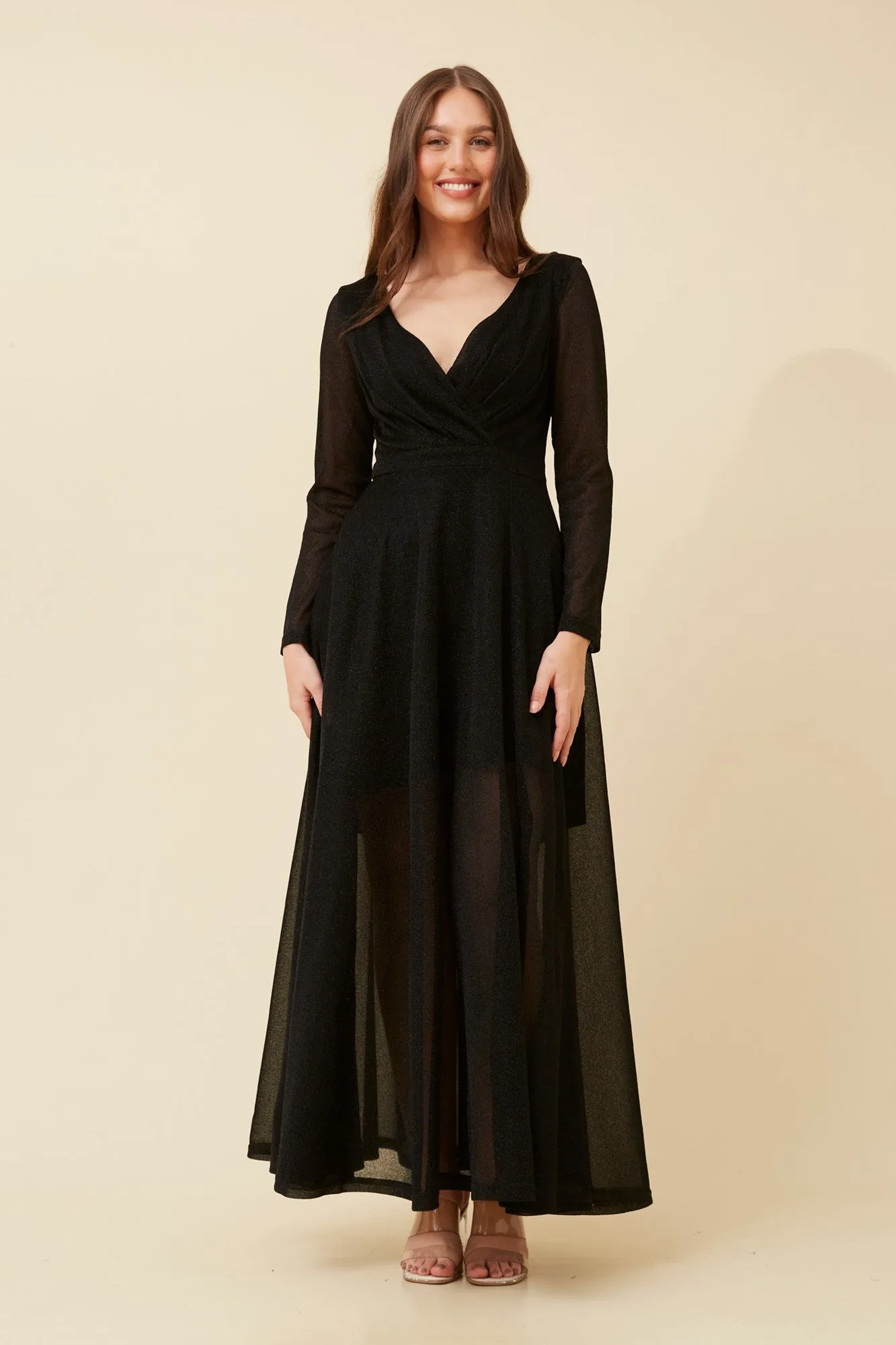 DREA MAXI GLITTER DRESS Casual Fit