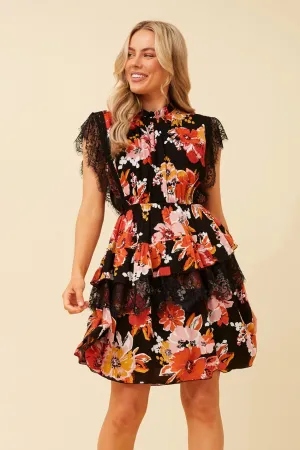 ELFREDA FLORAL TIERED DRESS Cozy Balance Tailored Mood