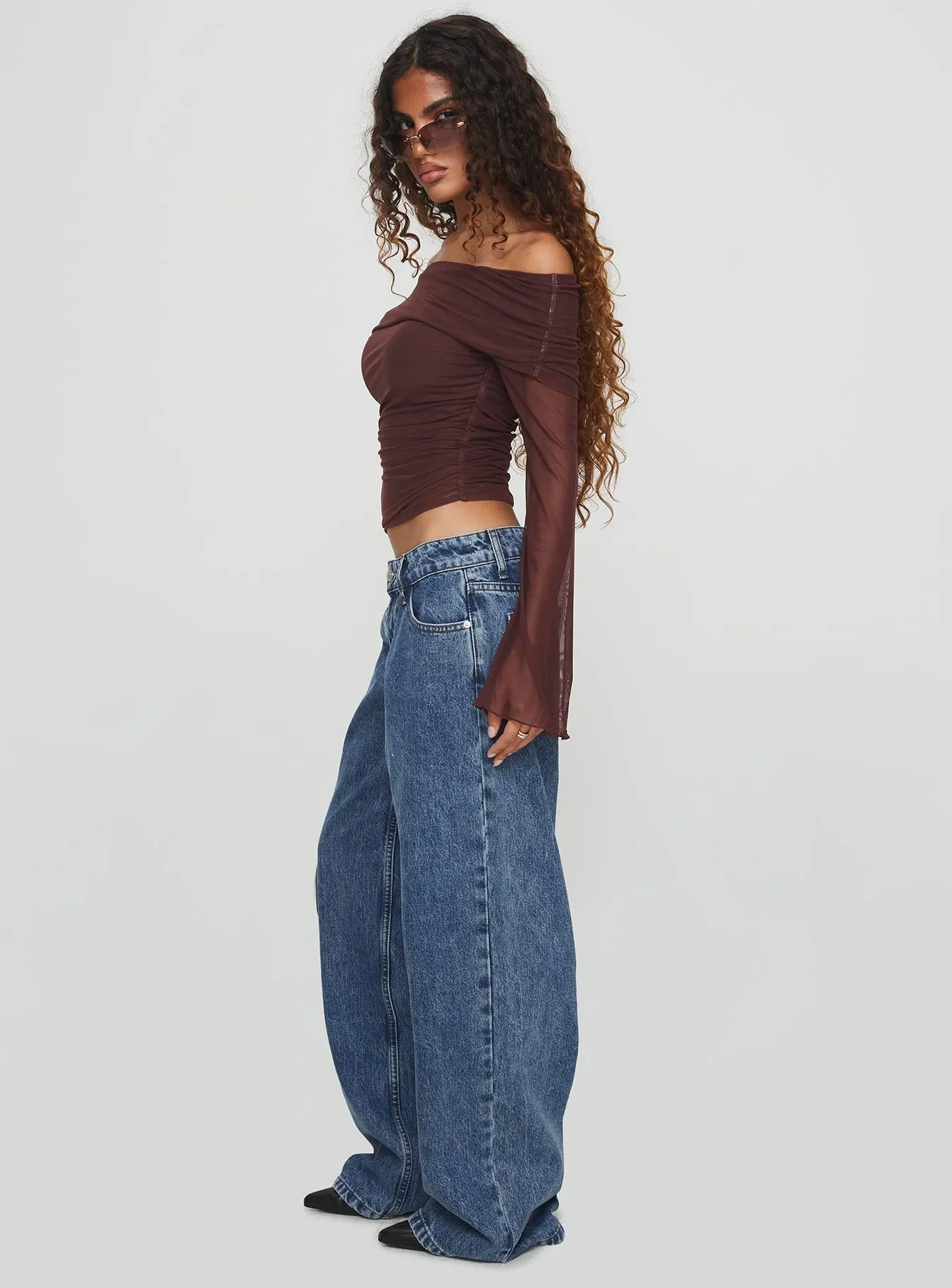 Ellanor Low Rise Slouch Denim Jean Mid Blue Versatile Comfort