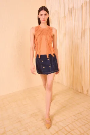 Bright Color Art Glow Bonnie Sleeveless Knit Top - Tulip