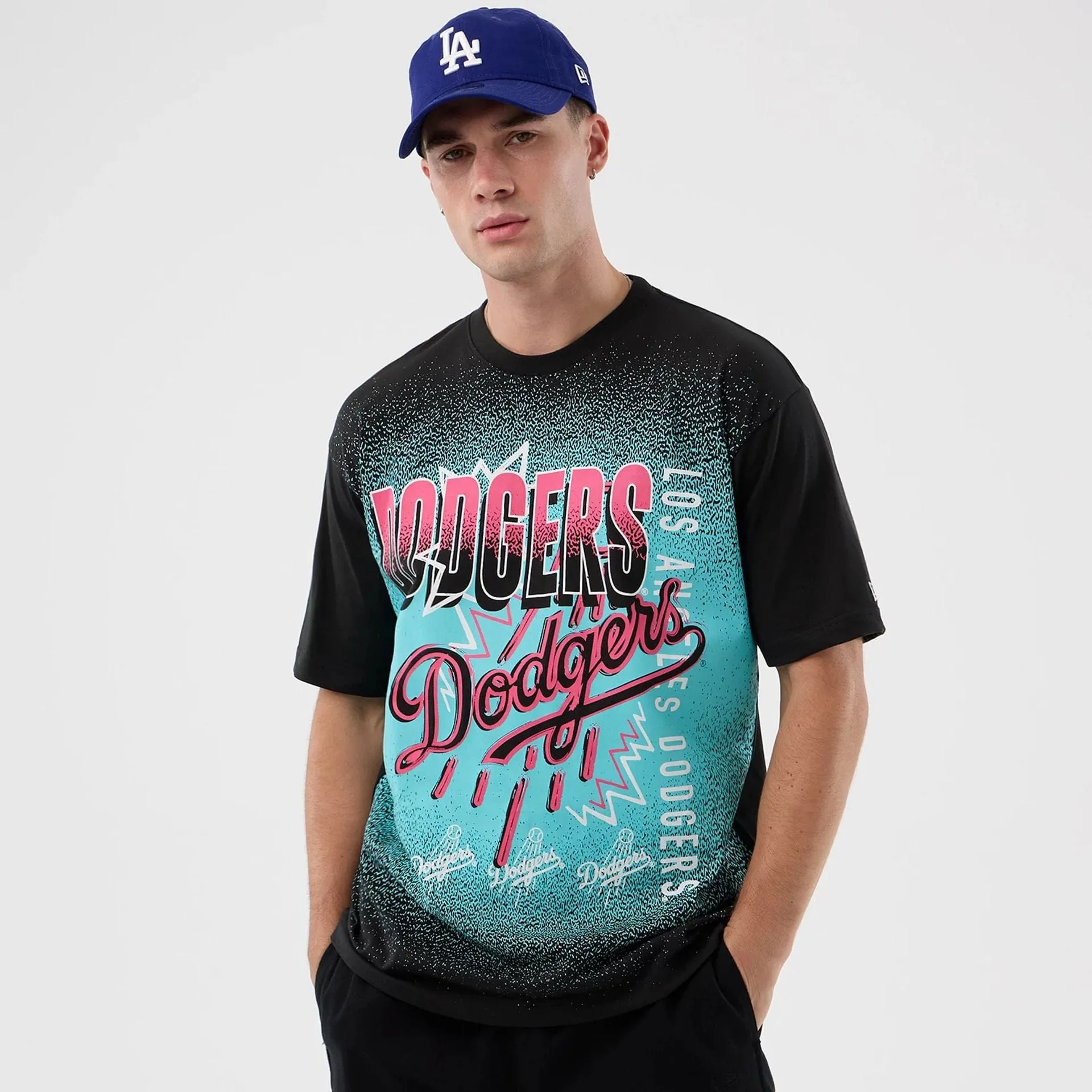 LA Dodgers MLB Life Graphic Black T-Shirt Relaxed Flex