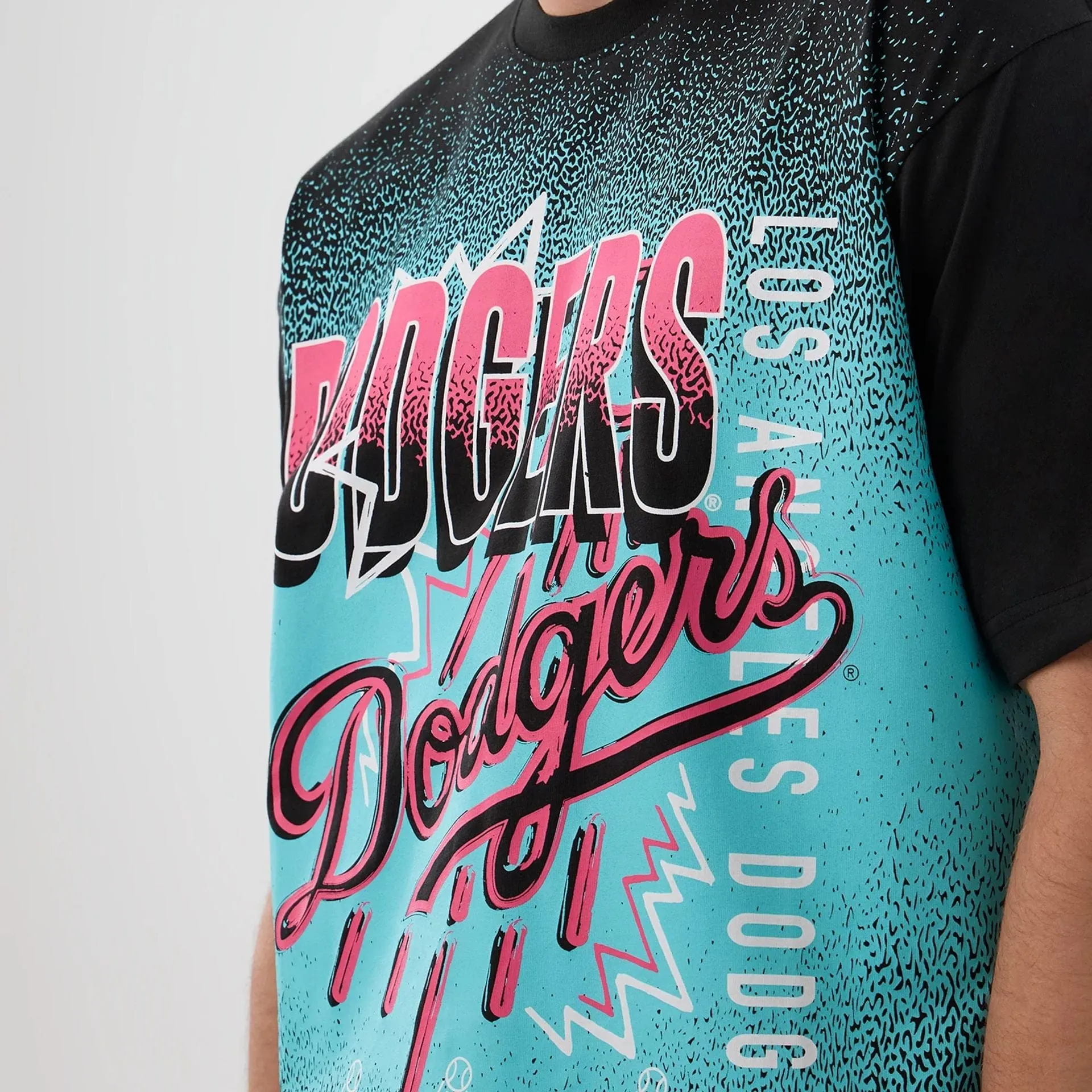 Quick Dry Fabric LA Dodgers MLB Life Graphic Black T-Shirt