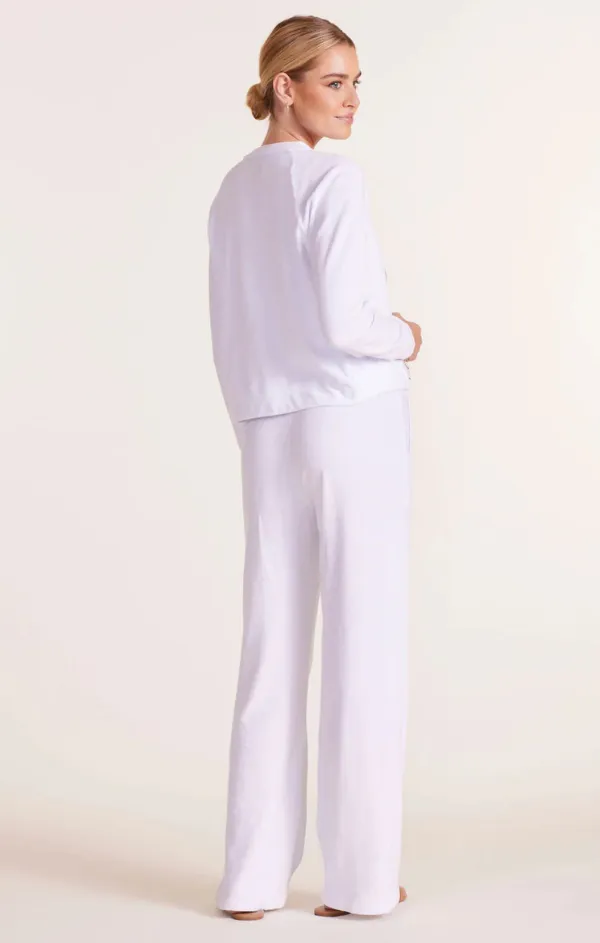 NonBindingWaistline Terry Wide Leg Pant