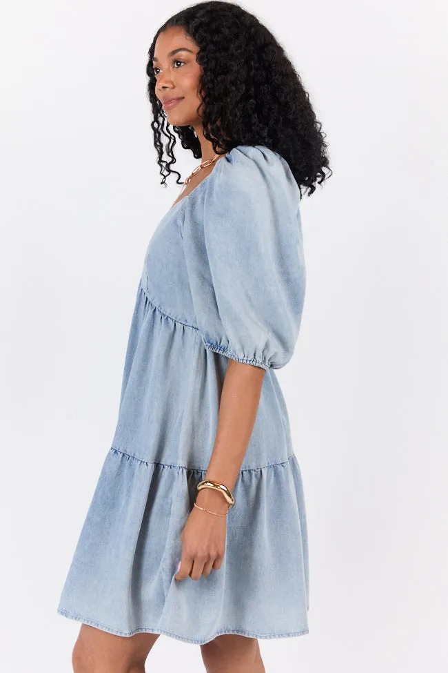 Urban Classic PlushLining Believe Me Chambray V-neck Mini Dress SALE