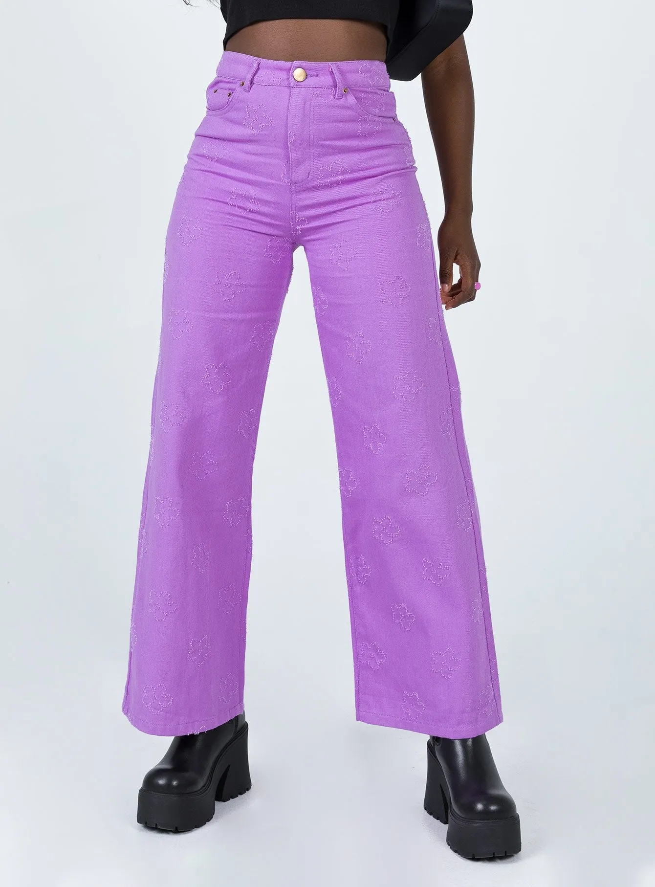 Demitra Wide Leg Jeans Purple Traveler Gear Summer Vibes Fashion Lover