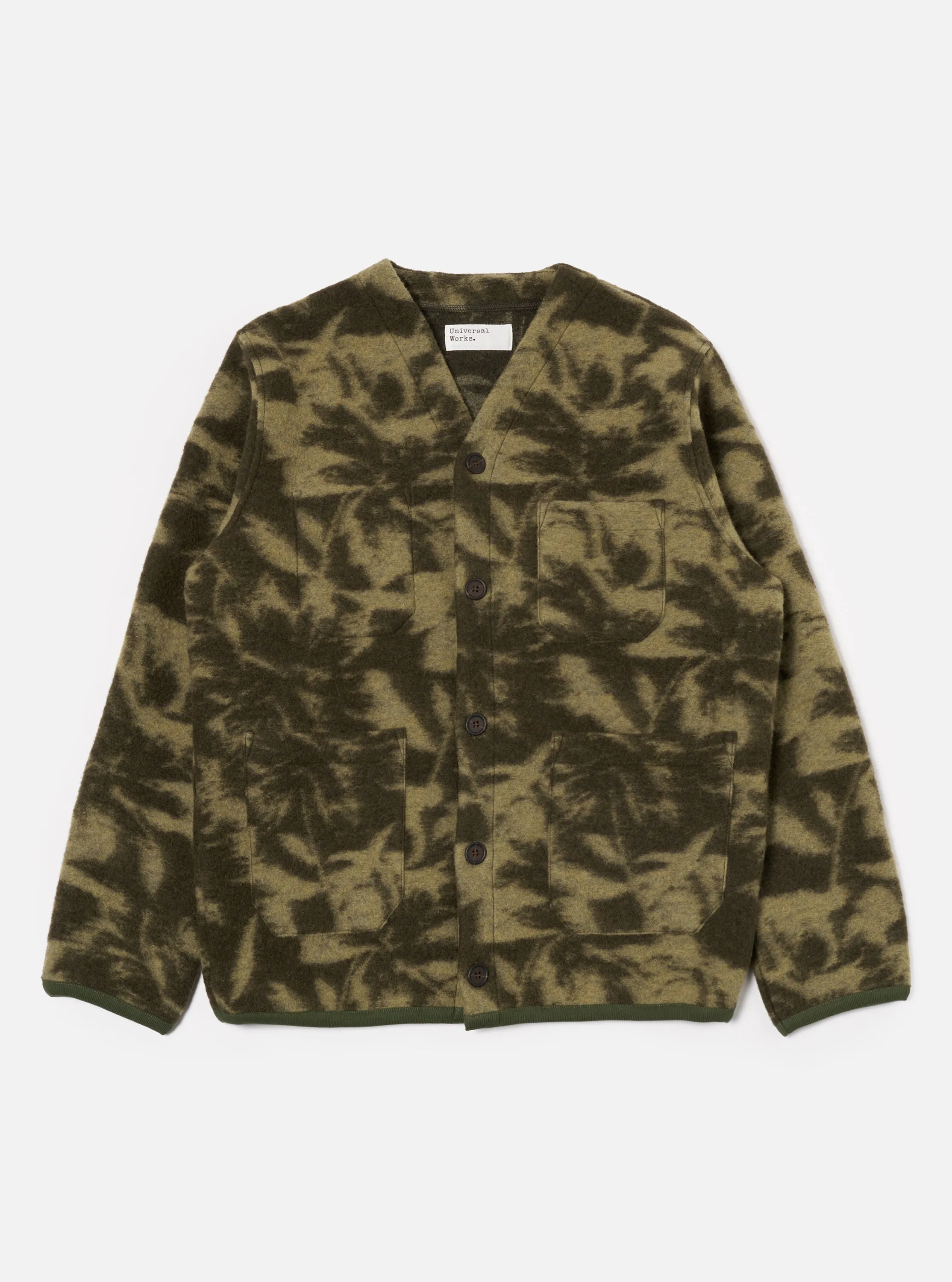 Green/Pale Green Studio Fleece Cardigan Warm Liner Commuter Fit