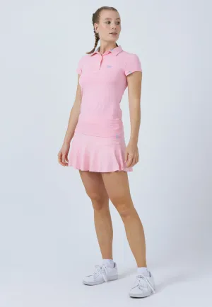 Multi Panel Structure Women & Girls Tennis Polo Shirt, light pink