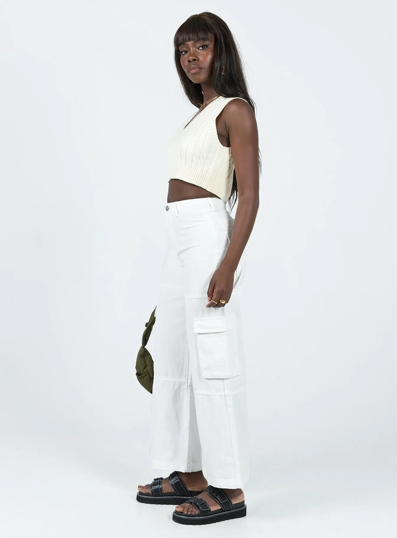 Adore Cargo Pants White Iconic Outfit