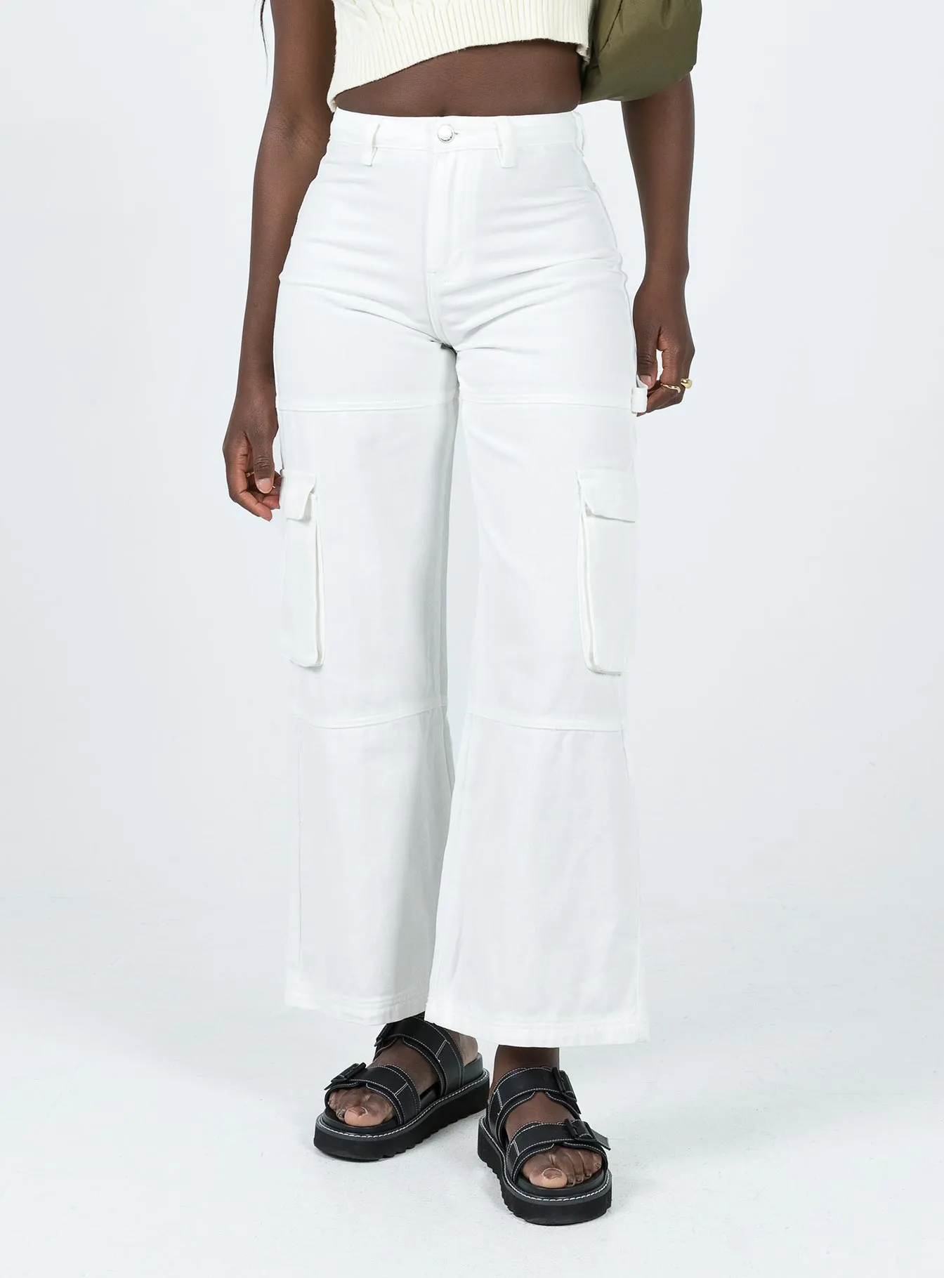 Minimalist Comfort Adore Cargo Pants White