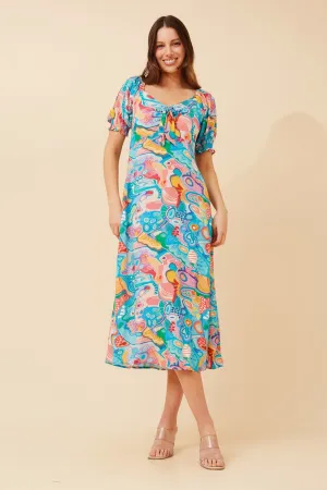Smile Soft FAITH ABSTRACT PRINT MIDI DRESS