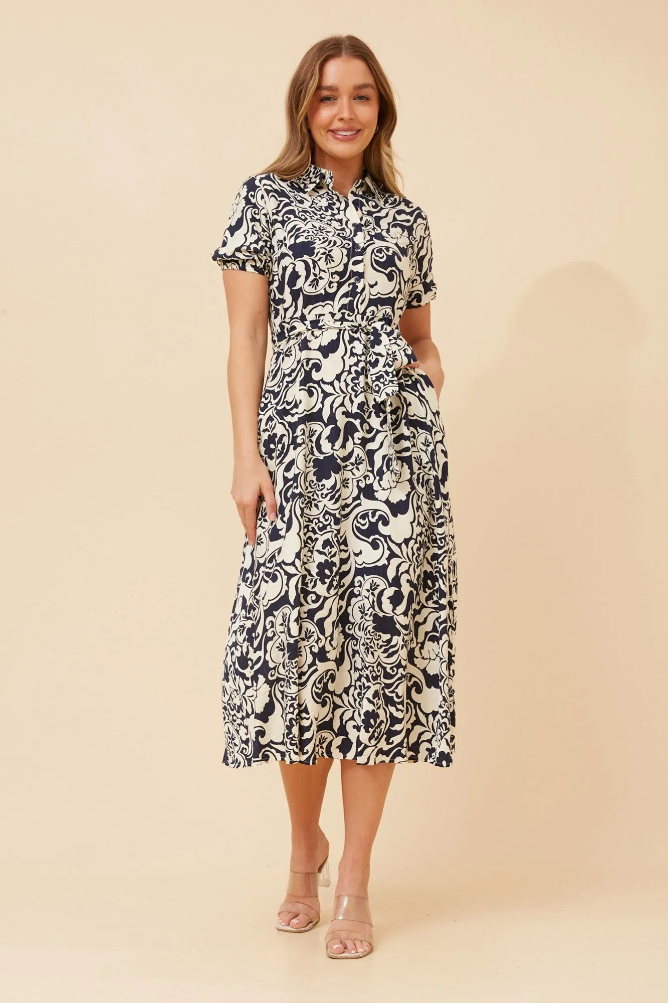 FALINA ABSTRACT PRINT MIDI DRESS Weekend Style Multi Season