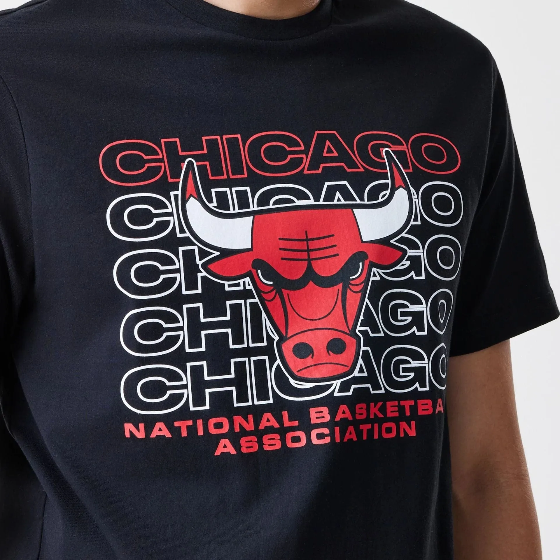 Easy to Style Beach relaxation Chicago Bulls NBA Stack Wordmark Black T-Shirt