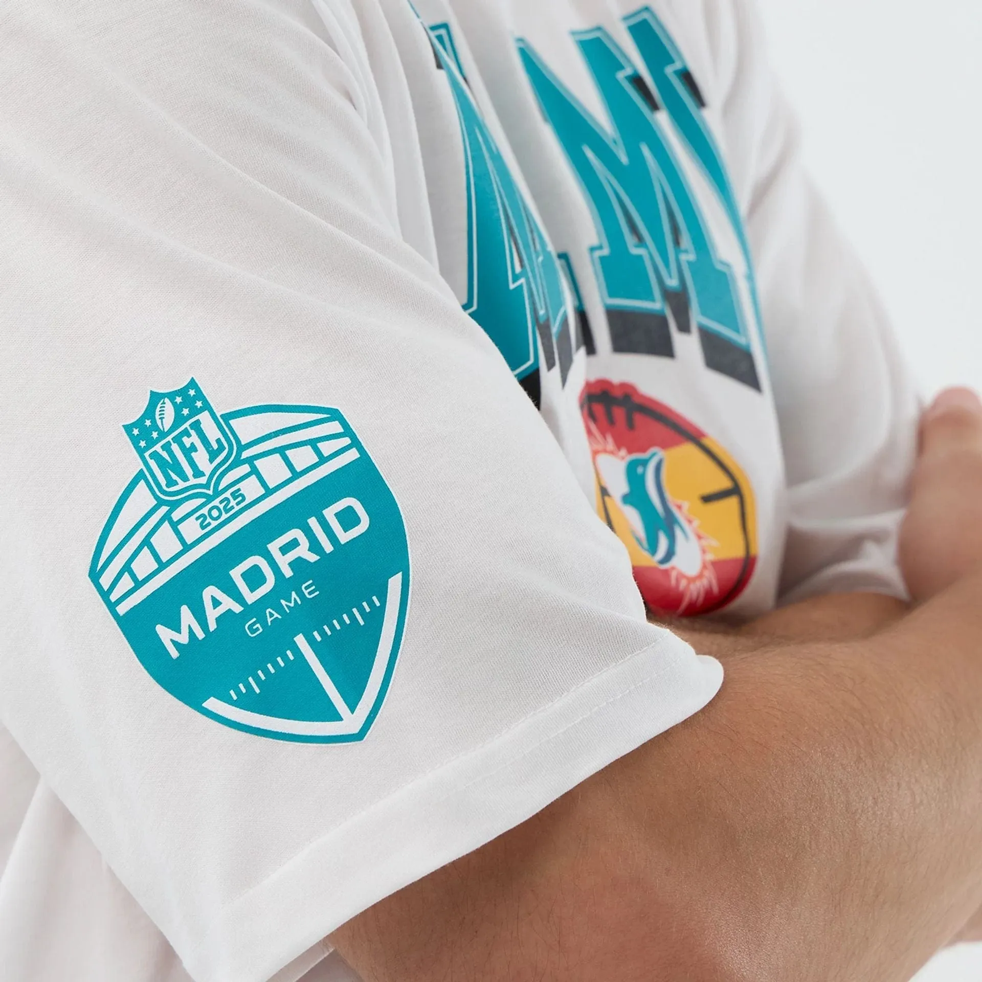 Miami Dolphins NFL International Series Games White Oversized T-Shirt Modern Casual