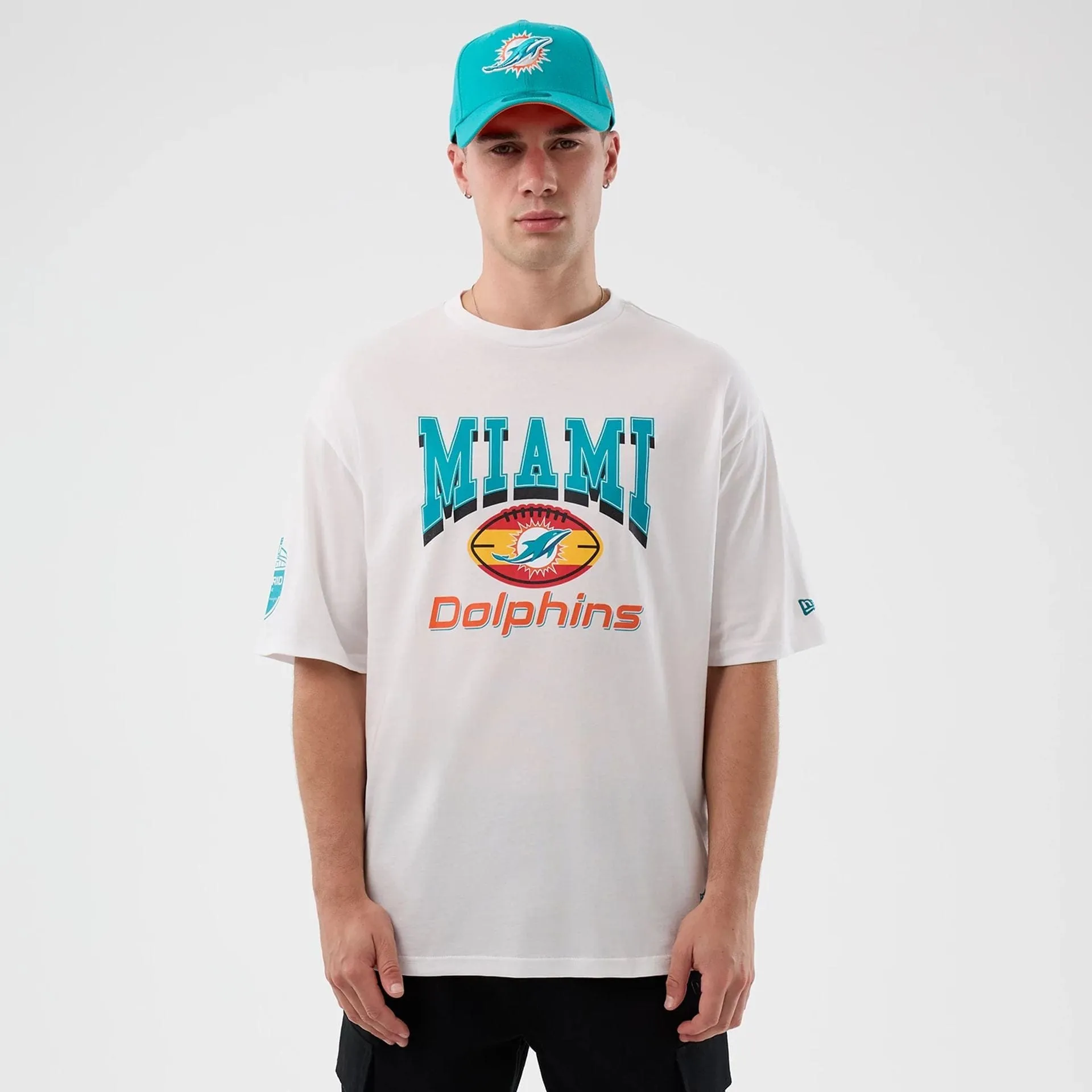 All Day Comfort Miami Dolphins NFL International Series Games White Oversized T-Shirt