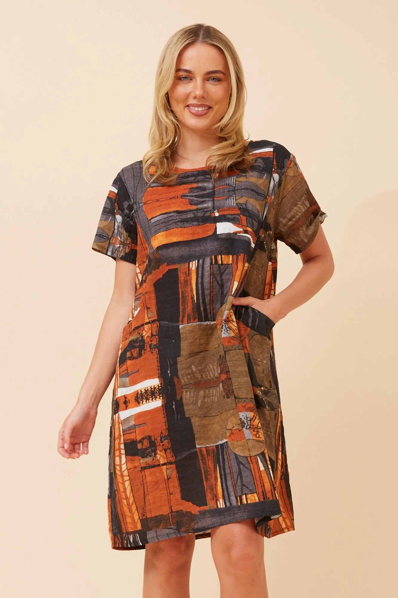 Premium Look VINE ABSTRACT PRINT DRESS
