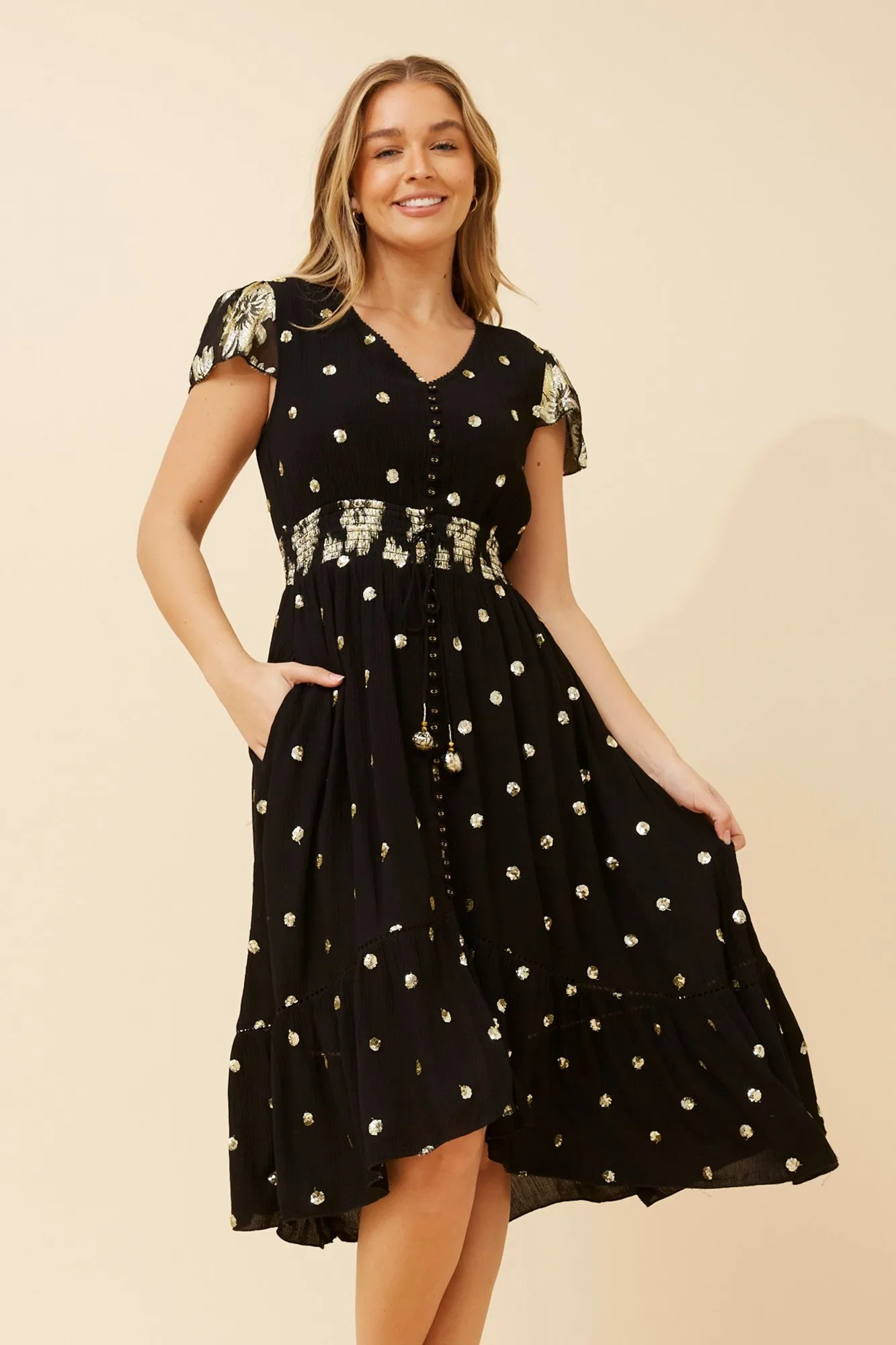 Modern Design RASHANA SEQUIN MIDI DRESS