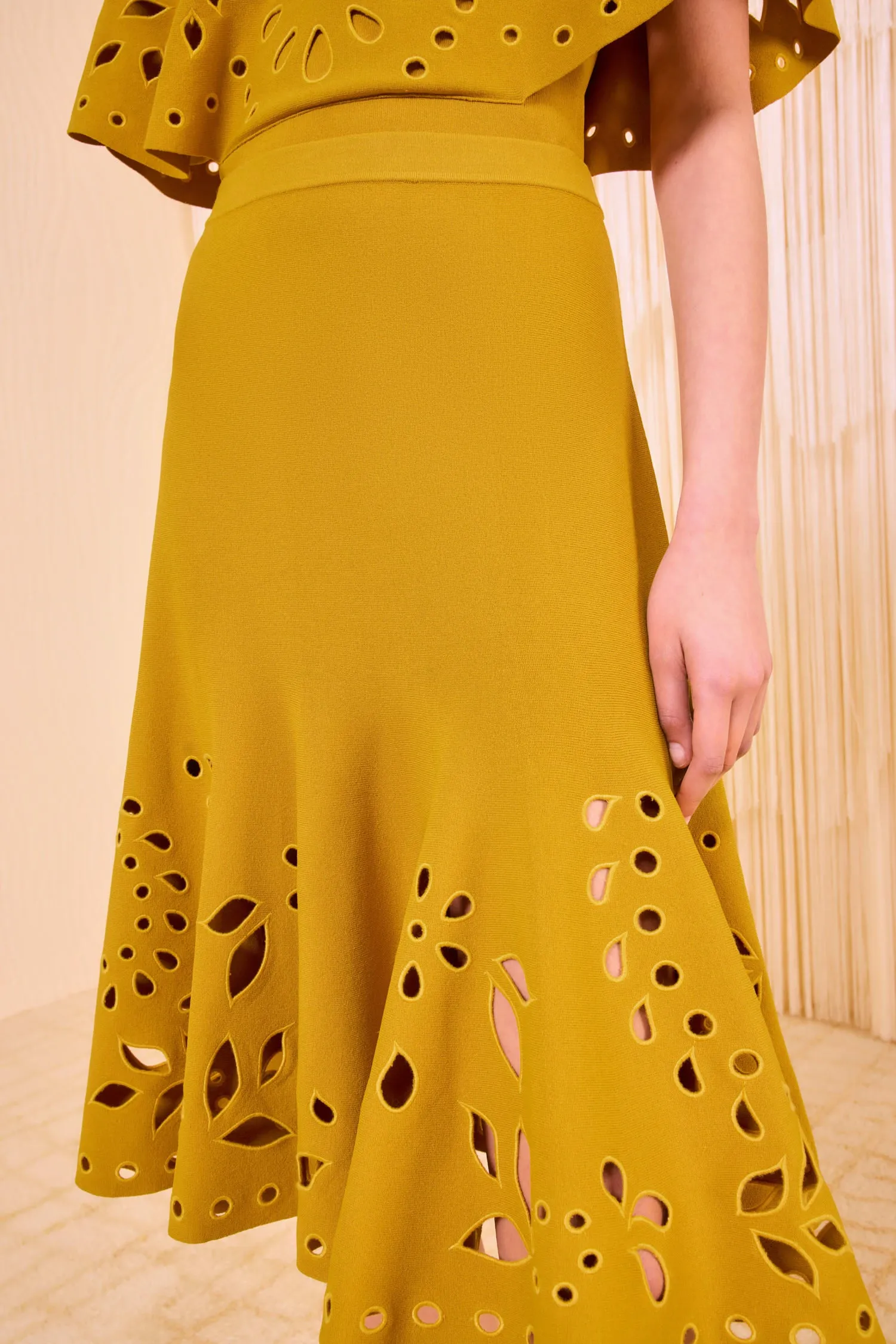 Fiorella Knit Midi Skirt - Goldenrod SnagProofMaterial