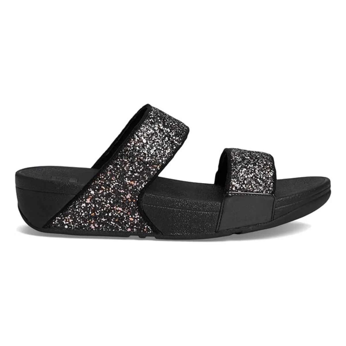 FitFlop Women's Lulu Glitter Slide Black Multi Anti Slip Durable materials