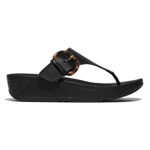 FitFlop Women's Lulu Toe-Post Buckle Black/Tortoise Kick Off