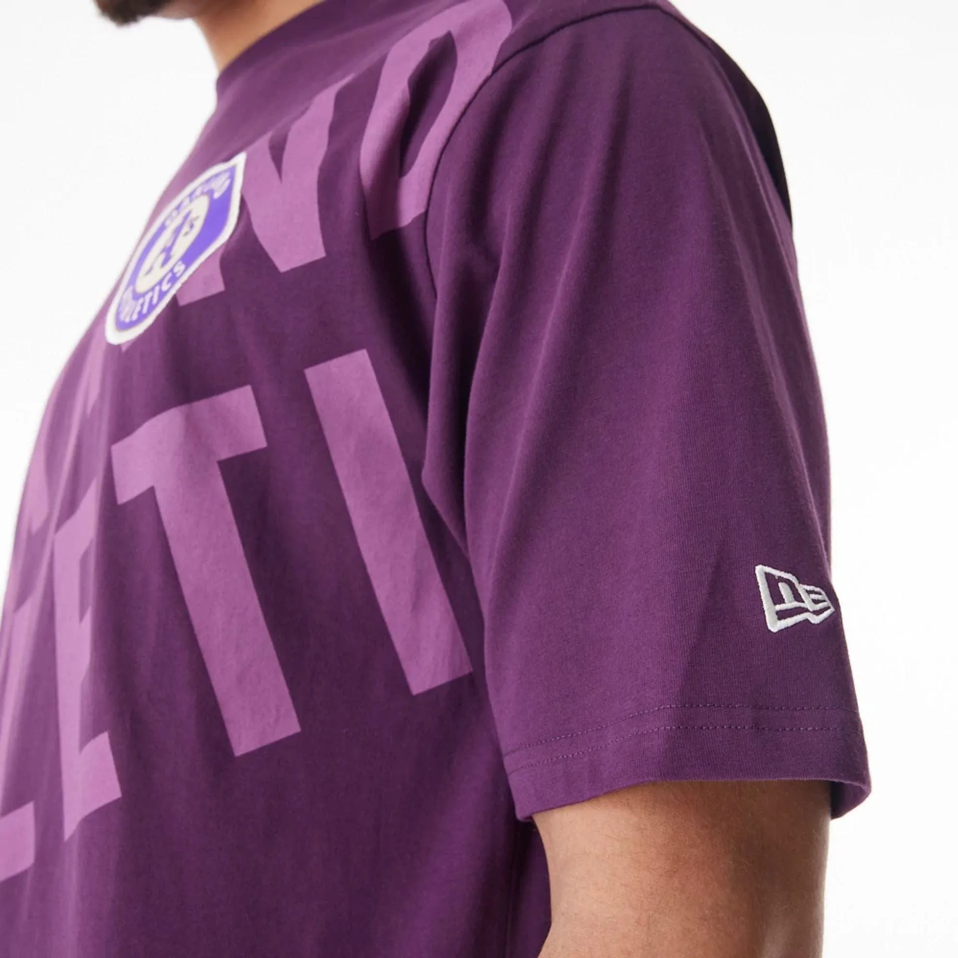 Sustainable Fibers Oakland Athletics MLB Script Graphic Dark Purple Oversized T-Shirt