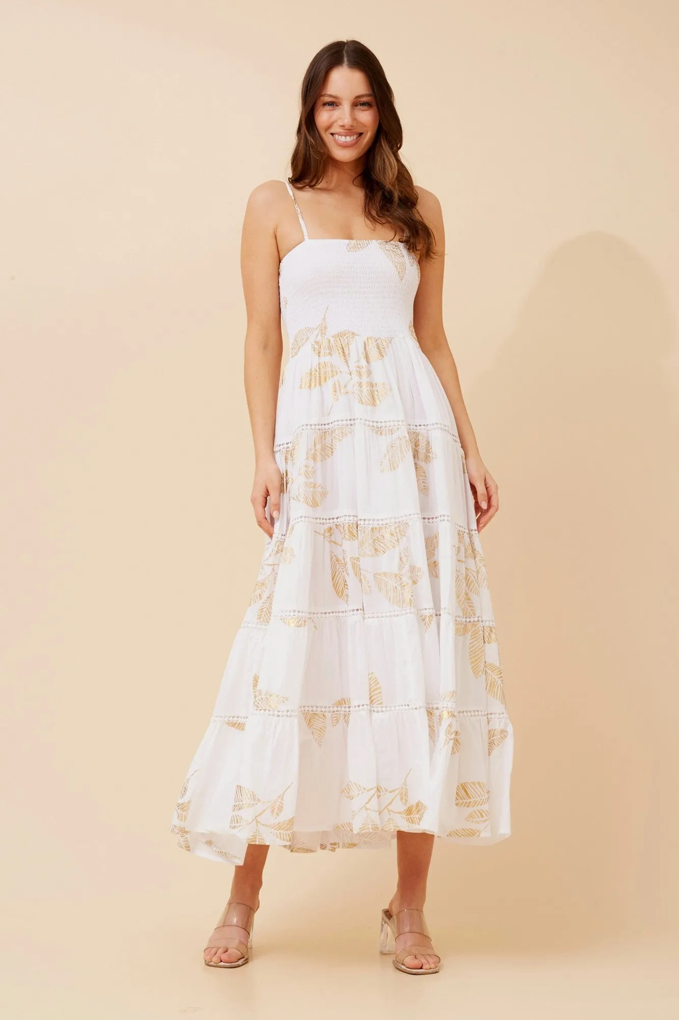 DEVIKA FOIL PRINT MAXI DRESS Flattering Fit Wear