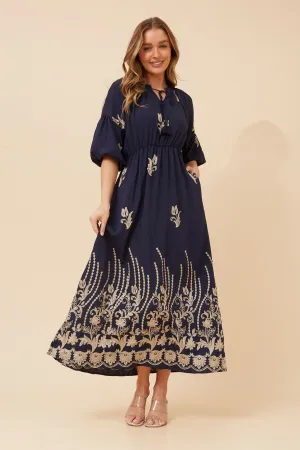 Simple Chic SoftTouchTexture MARINELLA EMBROIDERED MAXI DRESS
