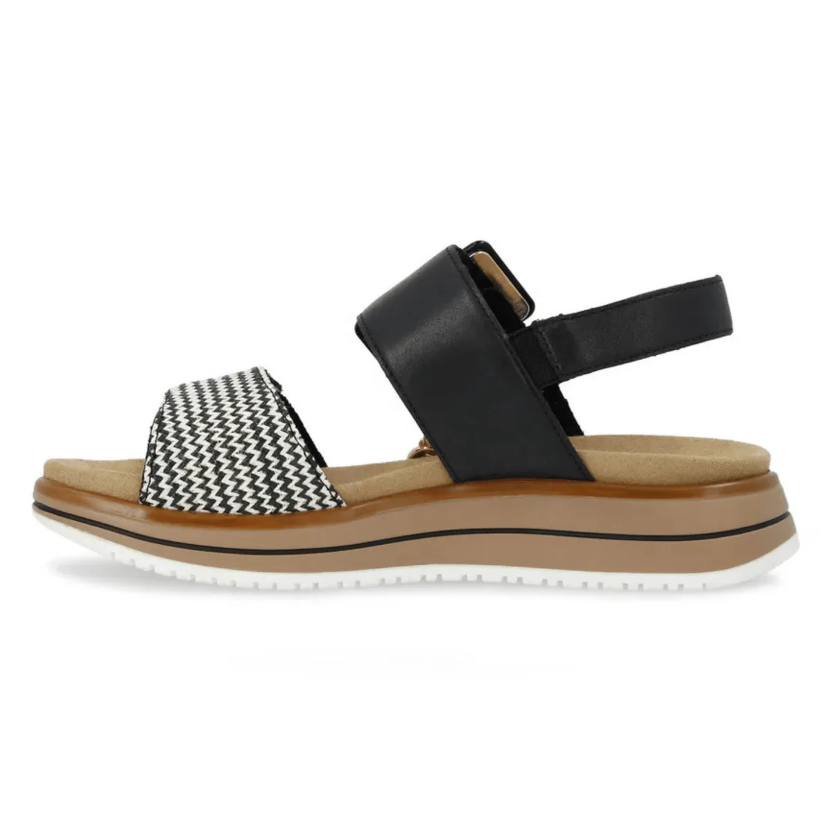 Speed Jog All Rounder Rieker Women's D1J53-02 Jocelyn Black/Cream Leather