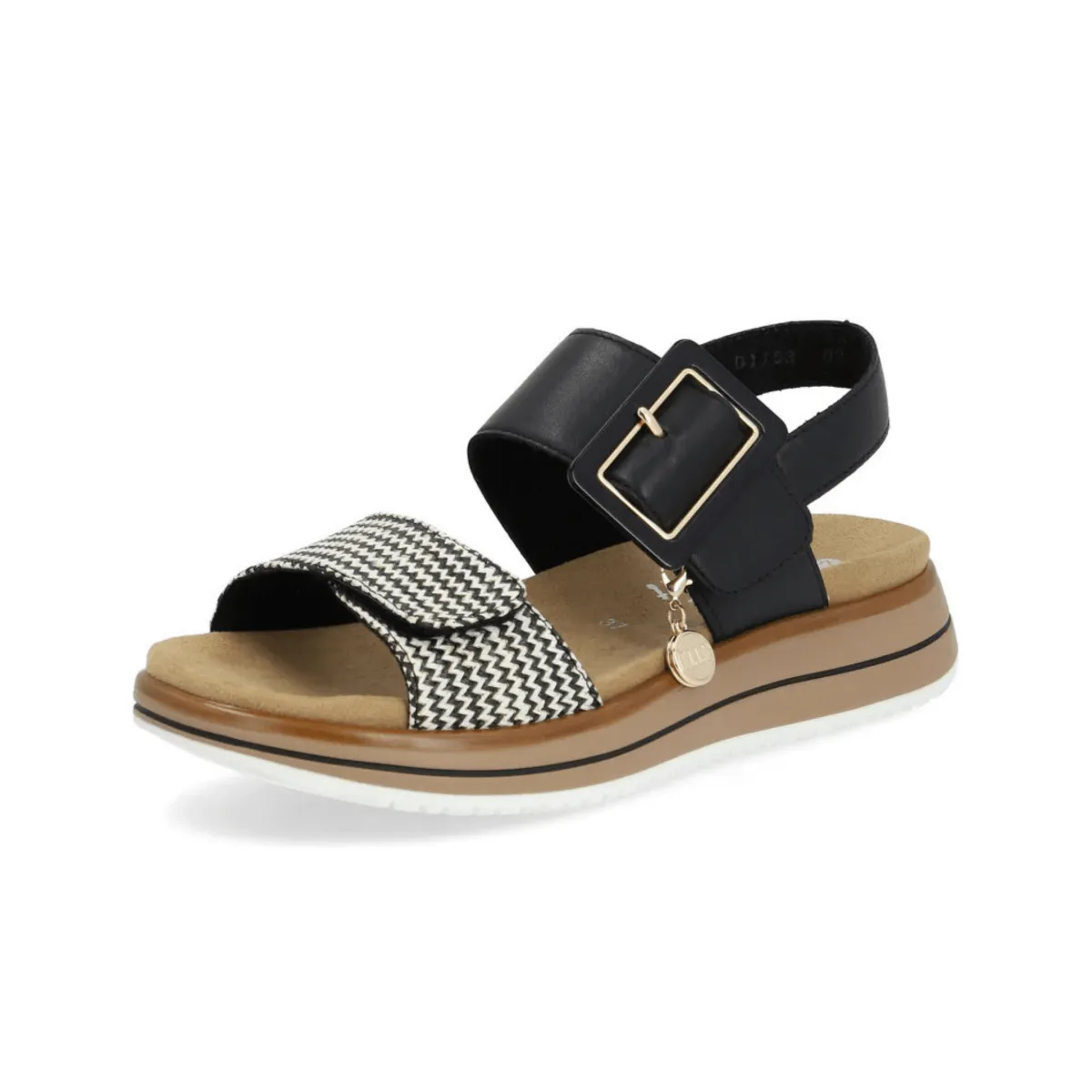 Classic Lines Rieker Women's D1J53-02 Jocelyn Black/Cream Leather