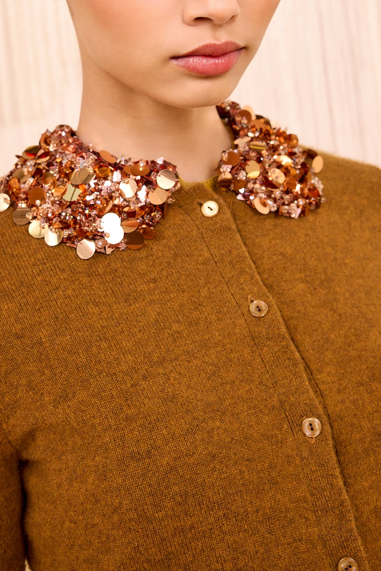 Margaux Embroidered Cashmere Cardigan - Umber Fashion Forward