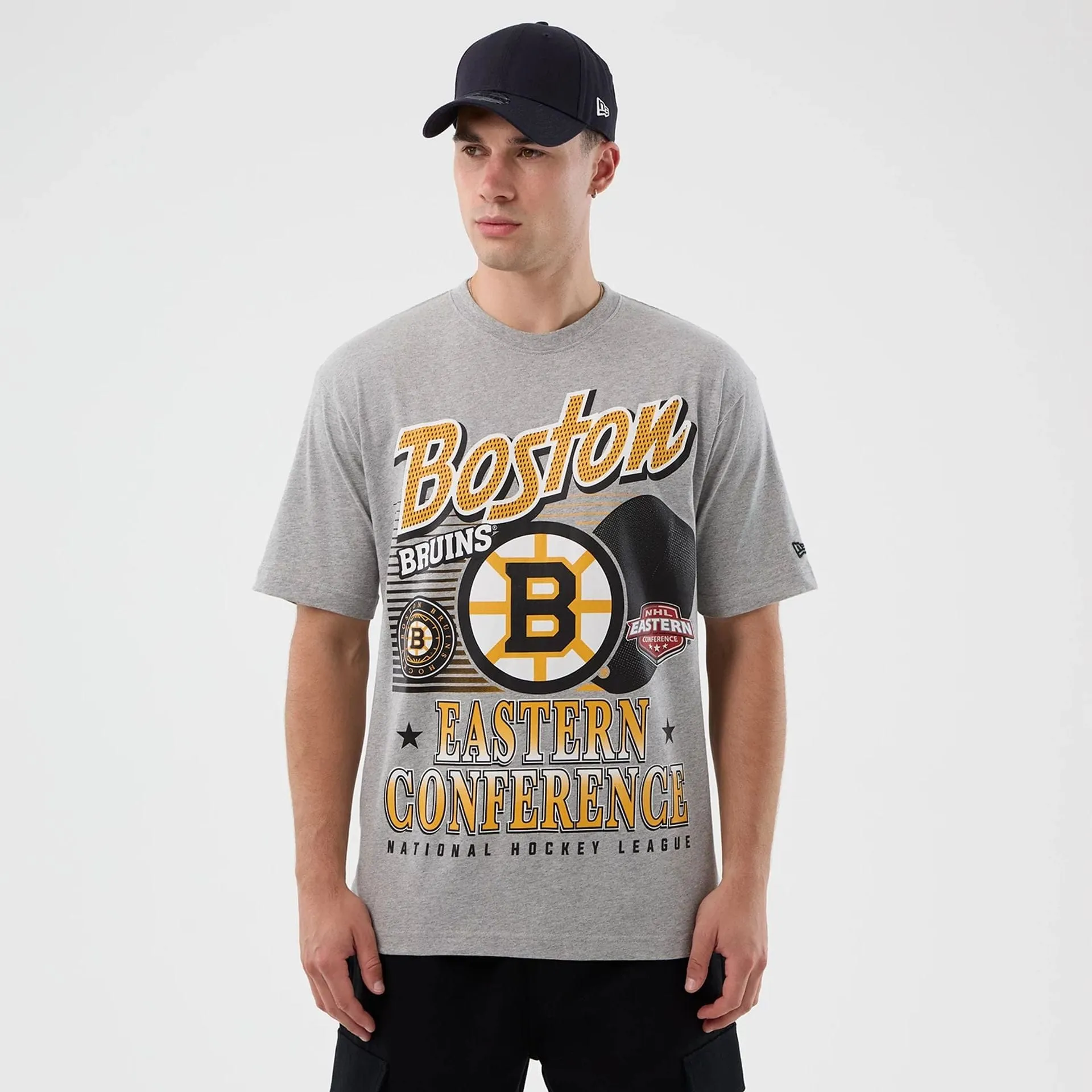 Comfy Touch Minimalist Wear Boston Bruins NHL Sport Classic Grey T-Shirt