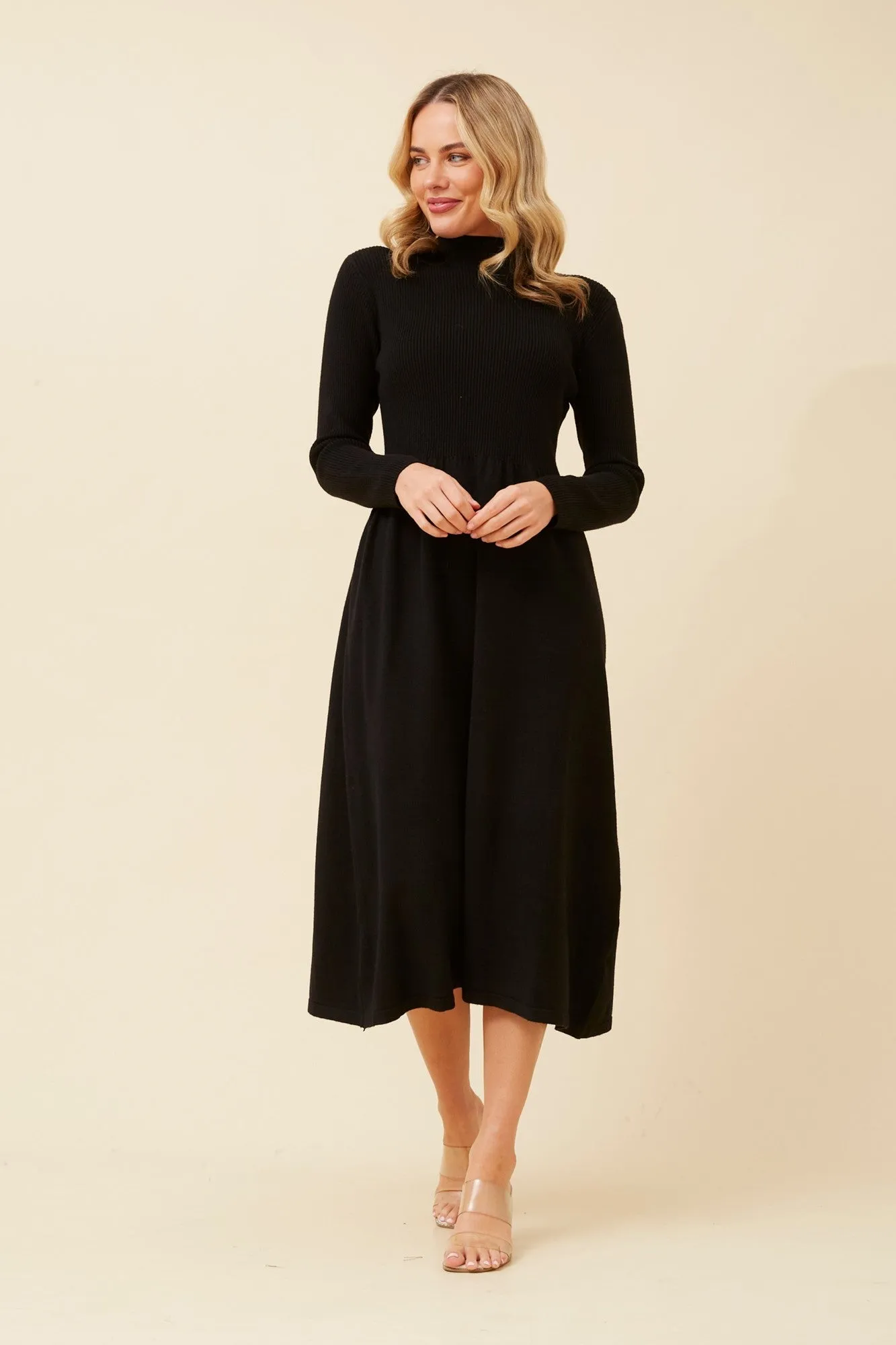 FLORICE BABYDOLL KNIT DRESS Edgy Twist Elegant Silhouette