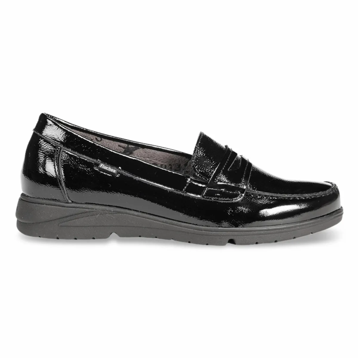 Pavement Ready Open Fit Fluchos Women's Styll F1835 Black Patent