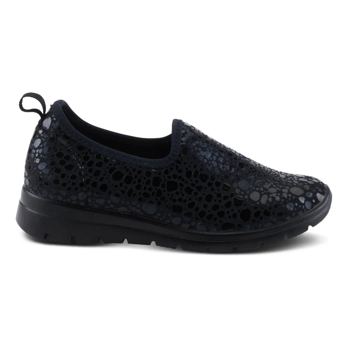 Spring Step Women's Anisia Croco Black Embroidered design