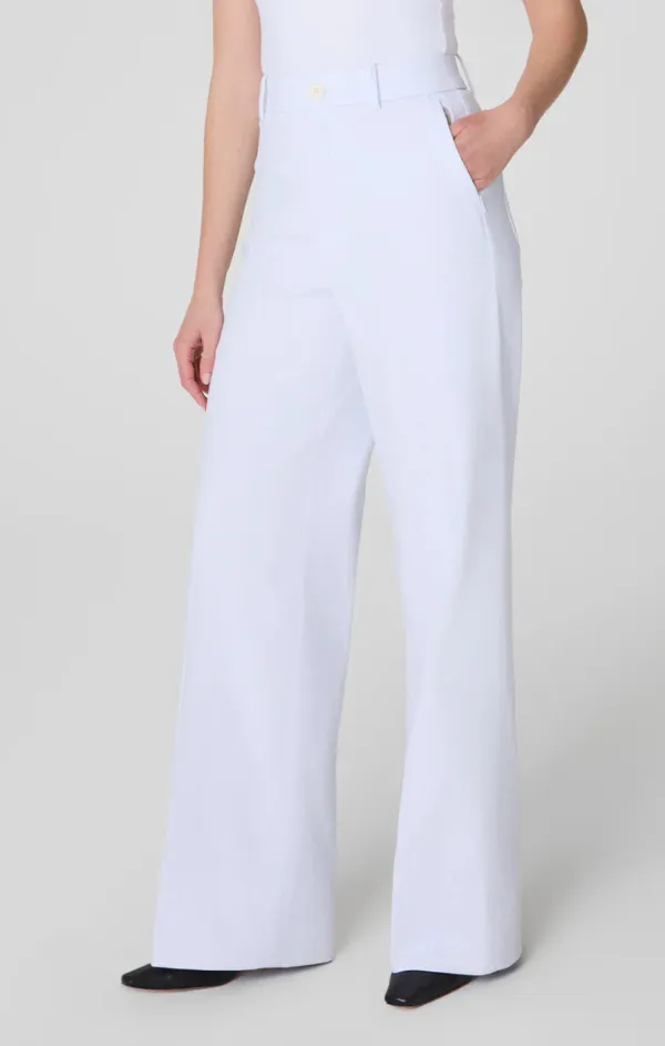 Stretch Twill Wide Leg Pant Flattering Cut Sporty Fit Design