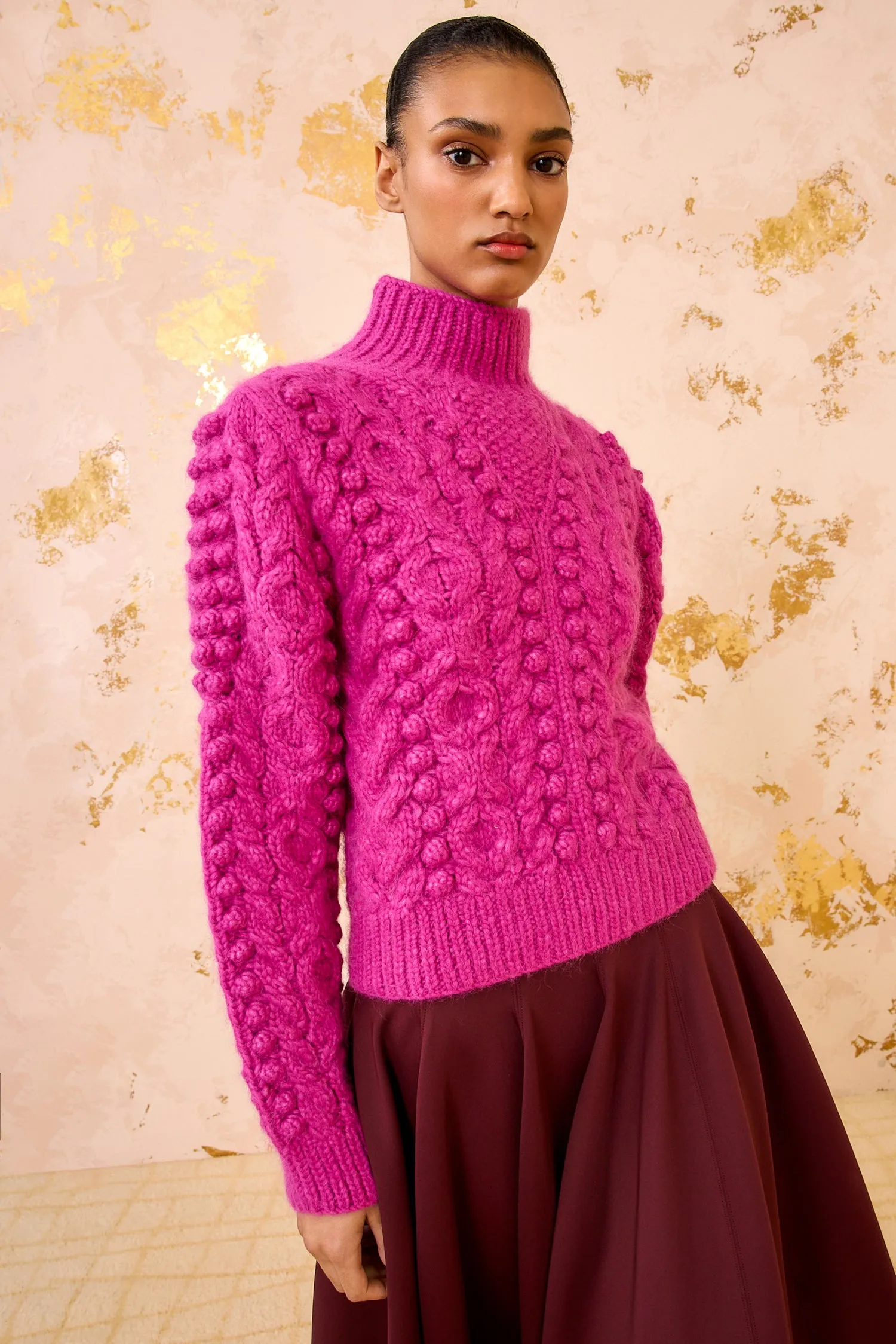 Albia Alpaca Knit Pullover - Rose Aura Core