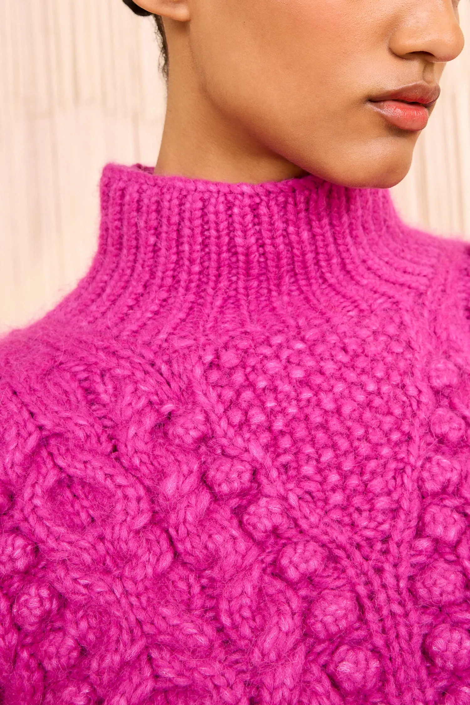 FrictionResistantFabric Professional Fit Albia Alpaca Knit Pullover - Rose