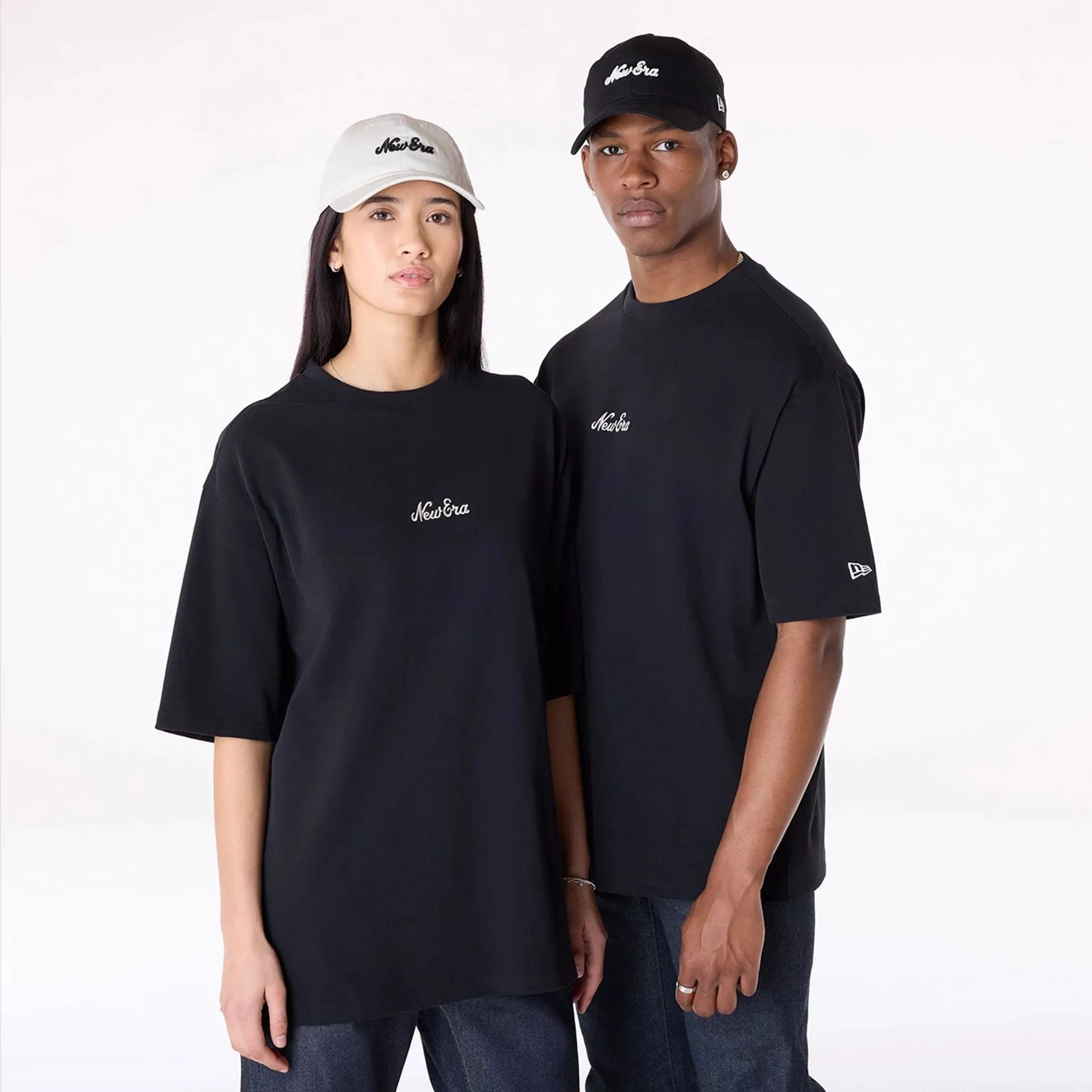 New Era Floral Graphic Black T-Shirt Relaxed Style Trendy Fashion