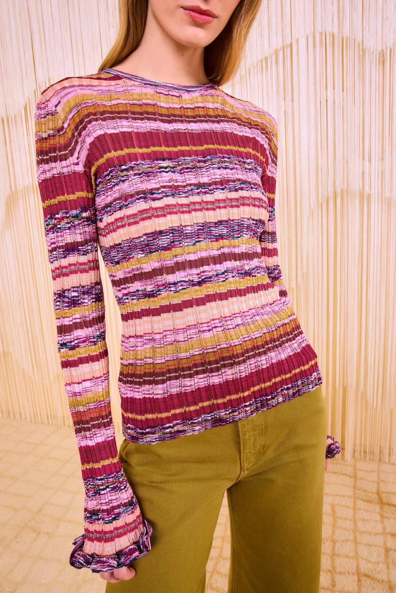 Maci Long Sleeve Knit Pullover - Prism Easy Fit