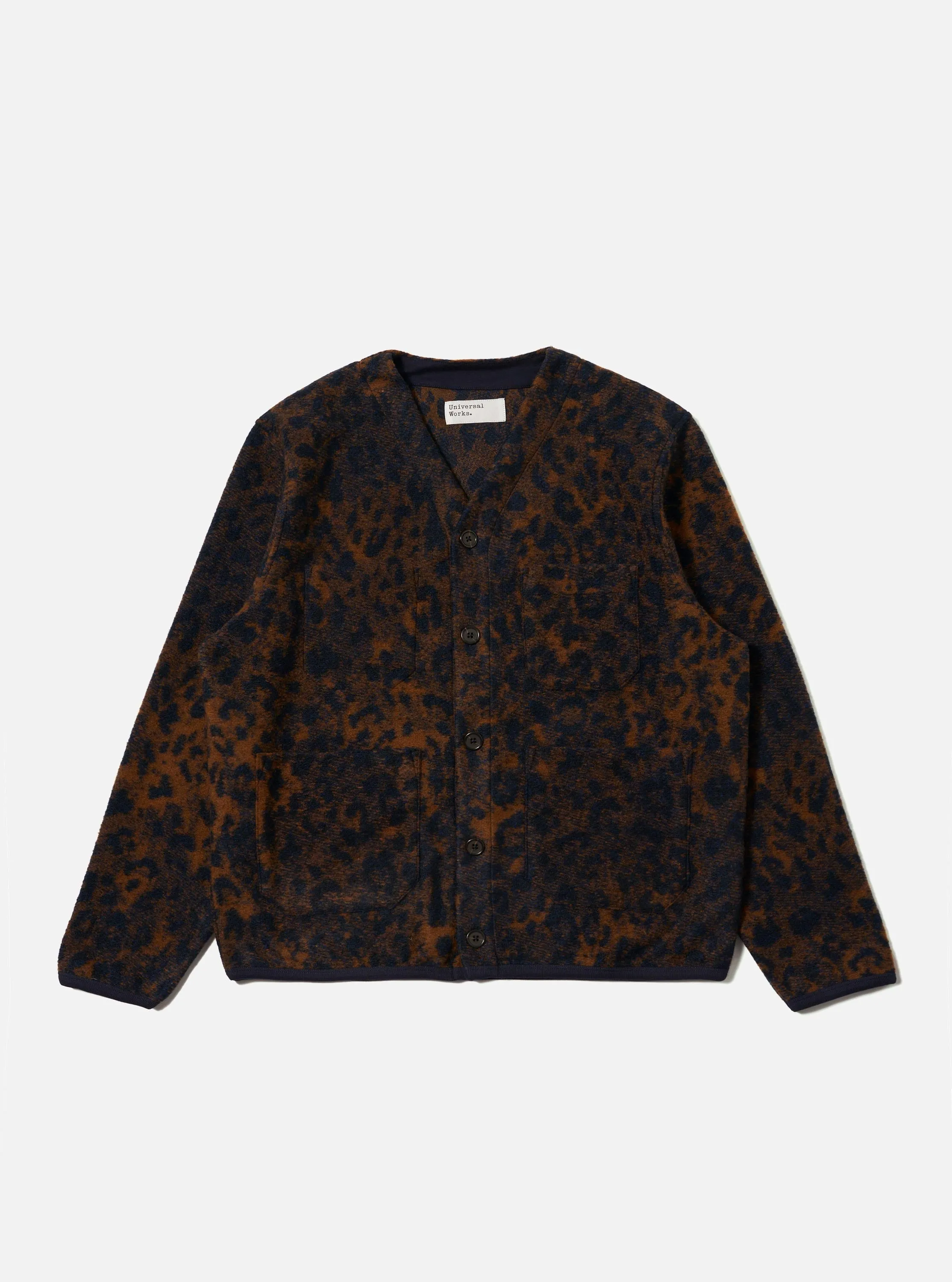 Dark Navy/Brown Night Leopard Cardigan Under Jacket