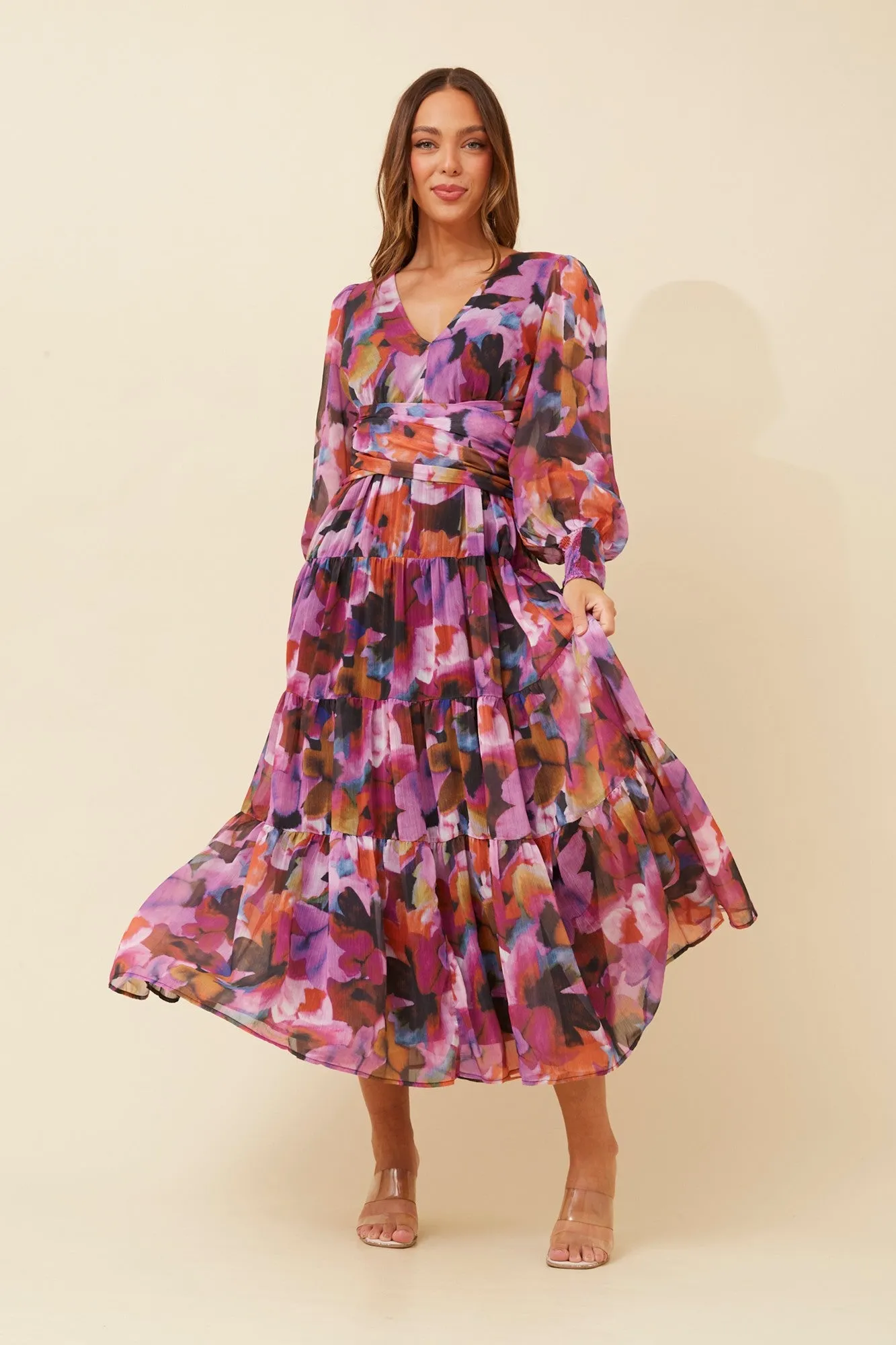 Office Glam GIZETTE FLORAL MAXI DRESS