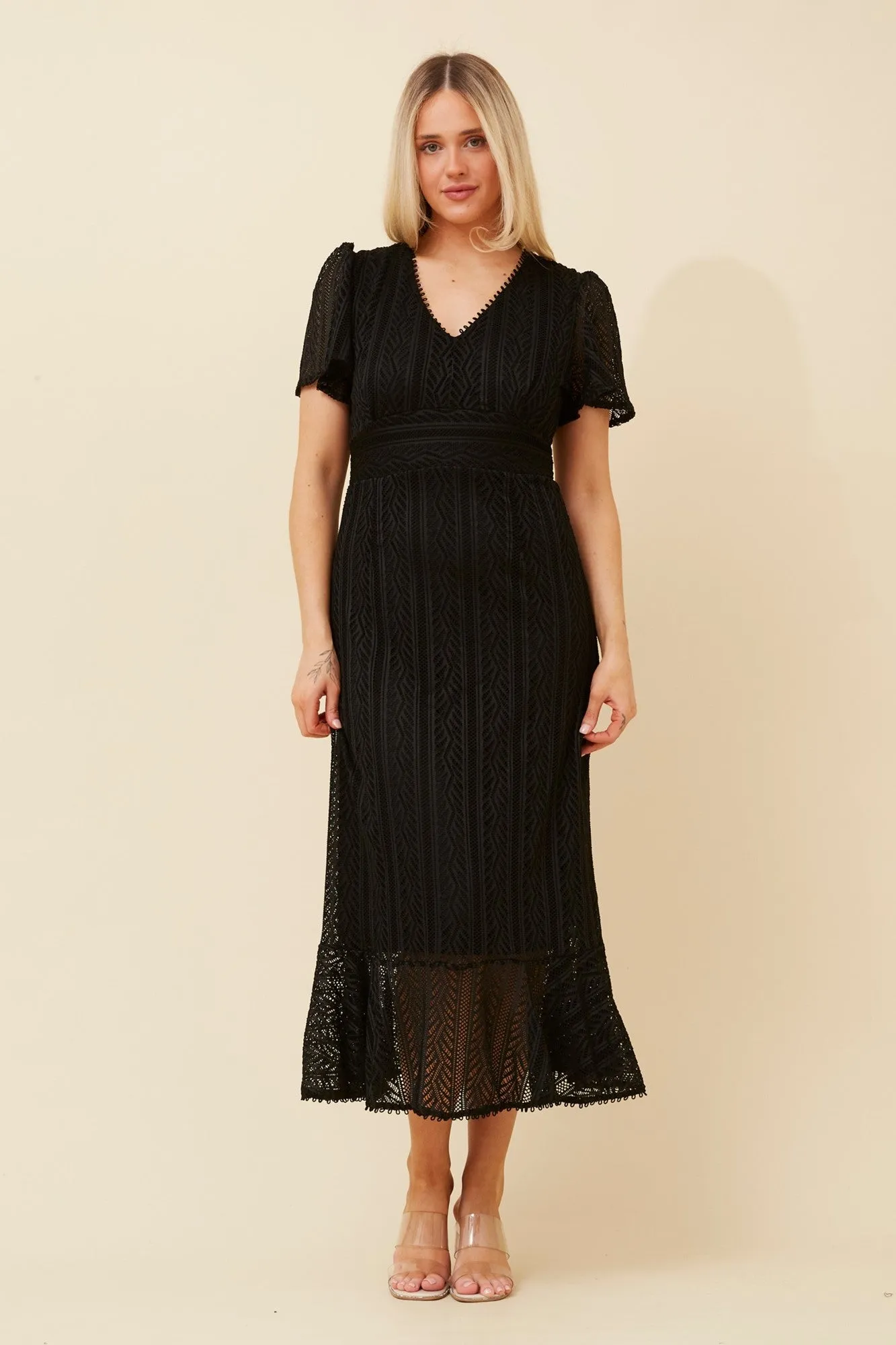 Relaxed Fit Look GODIVA LACE MIDI DRESS