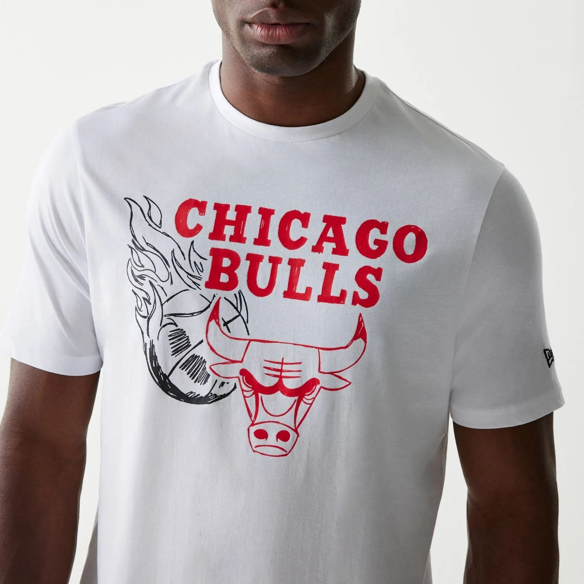 Chicago Bulls NBA Flame Graphic White T-Shirt MoistureControlFibers