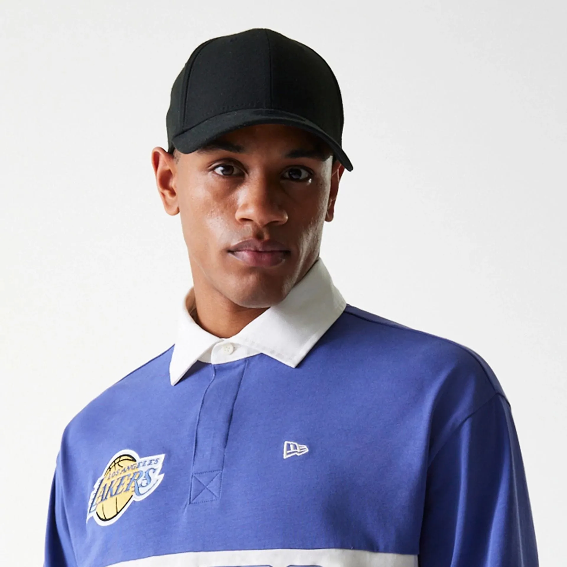 LA Lakers NBA Rugby Dark Blue Long Sleeve Polo Chilly Style Sustainable Fibers